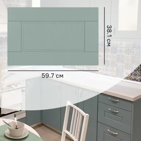 Фасад кухонного шкафа Томари 59.7x38.1 DELINIA ID см МДФ цвет голубой