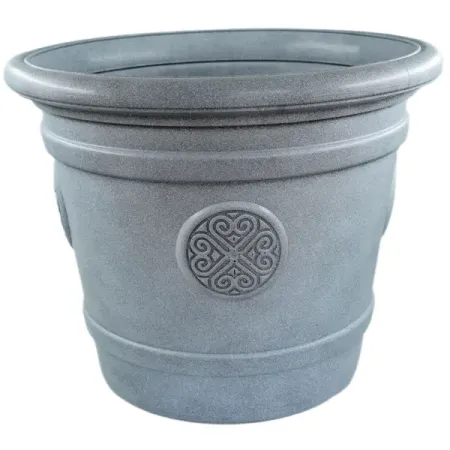 Горшок-кашпо цветочный Тек.А.Тек Medallion ø50 h40 см v40 л пластик серый