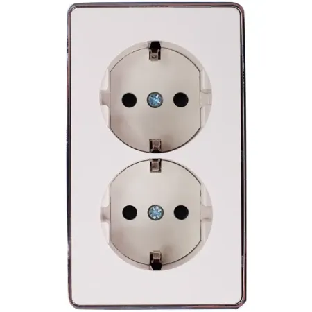 Розетка двойная накладная Werkel Gallant с заземлением цвет слоновая кость