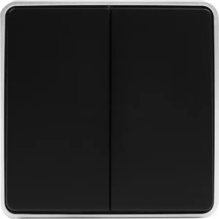 Выключатель накладной Werkel Gallant 2 клавиши цвет чёрный с серебром