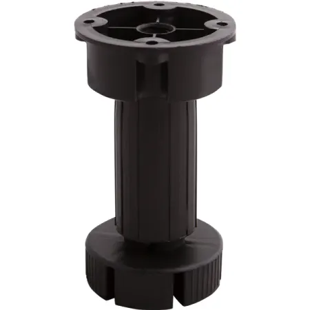 Ножка для мебели круглая 55 мм 90-110 мм черная 4 шт