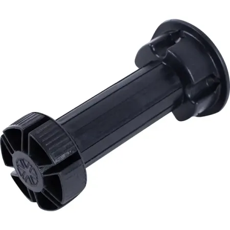 Ножка для мебели круглая высота 110-130 мм цвет черная 4 шт