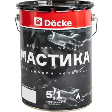 Мастика битумная Docke для гибкой черепицы 5 л