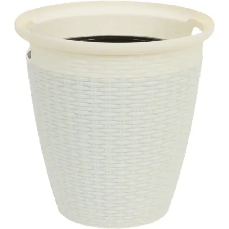Кашпо Ingreen Ротанг ø32.8 h33 см v20 л пластик слоновая кость искусственные мини растения бонсай из полипропилена