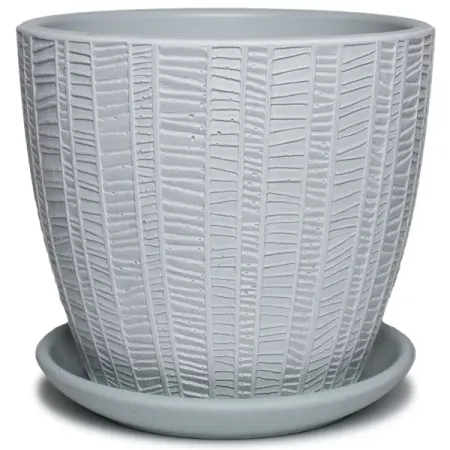 Горшок цветочный Метро ø15 v1.3 л бетон светло-серый