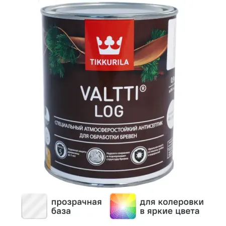 Антисептик для дерева Tikkurila Valtti Log база ЕС 0.9 л