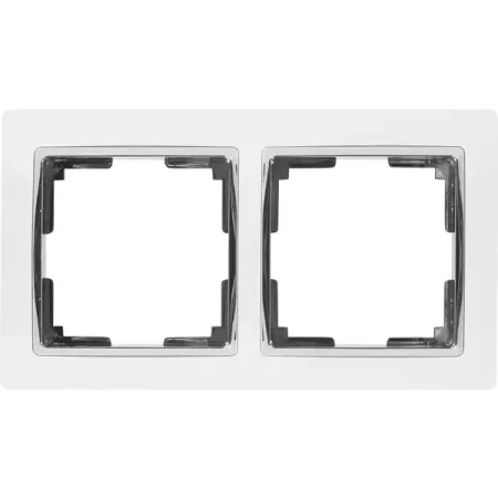 Рамка для розеток и выключателей Werkel Snabb 2 поста, цвет белый/хром