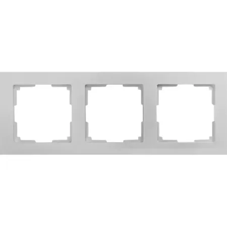 Рамка для розеток и выключателей Werkel Stark 3 поста цвет серебряный