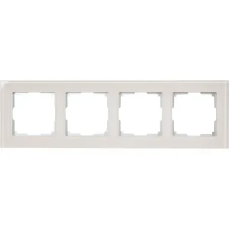 Рамка для розеток и выключателей Werkel Favorit 4 поста стекло цвет дымчатый