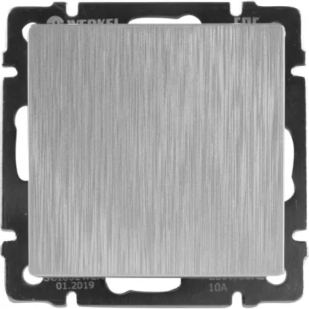 Выключатель встраиваемый Werkel 1 клавиша цвет серебряный рифленый