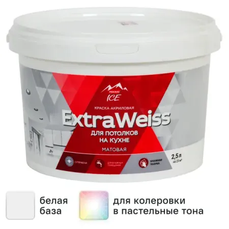 Краска для потолков Parade DYI ExtraWeiss матовая цвет белый база А 2.5 л малярный скотч 20 м белый
