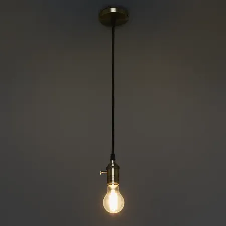 Патрон декоративный шнур 1 метр E27 цвет бронза