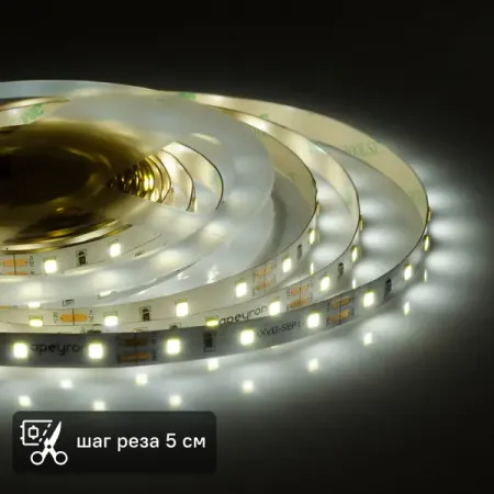 Светодиодная лента для контурной подсветки Apeyron SMD3528 12В 10 мм 3м 4.8 Вт/м 60диод/м 312 лм/м 6400 К холодный свет потолочные светильники sanoni