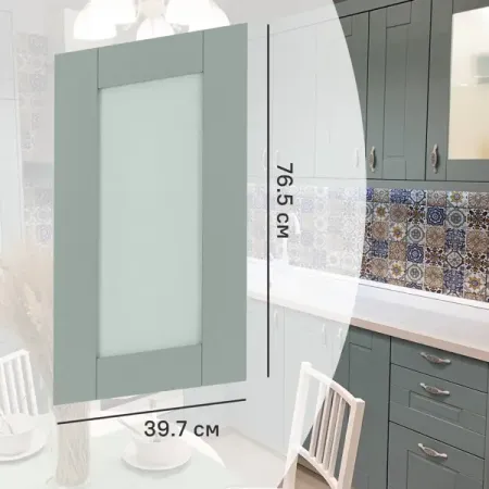 Фасад-витрина кухонного шкафа Томари 39.7x76.5 DELINIA ID см МДФ цвет голубой