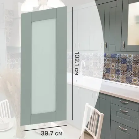 Фасад-витрина кухонного шкафа Томари 39.7x102.1 DELINIA ID см МДФ цвет голубой