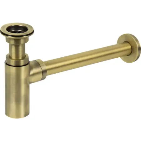 Сифон для раковины с выпуском латунь цвет бронза