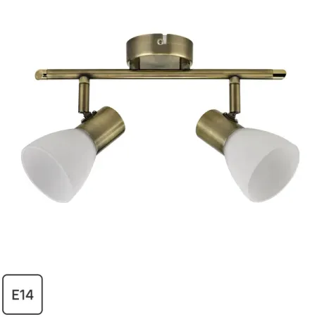 Спот поворотный Inspire City 2 лампы E14 12 м² цвет античная бронза ranpo светодиодные лампы e27 e14 12вт 16вт 20вт белые