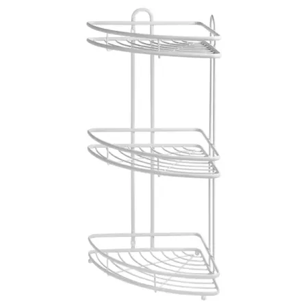 Полка для ванной Swensa Termo SWR-1003 трёхъярусная угловая металл цвет белый
