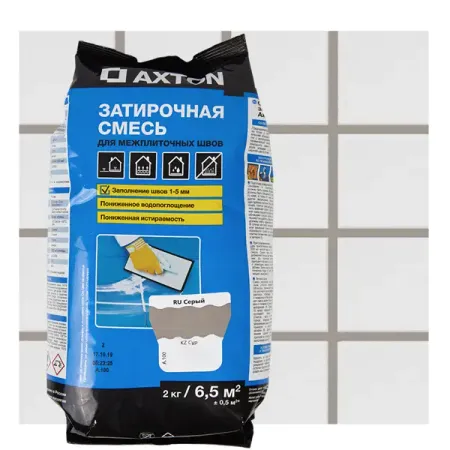 Затирка цементная Axton А100 цвет серый 2 кг