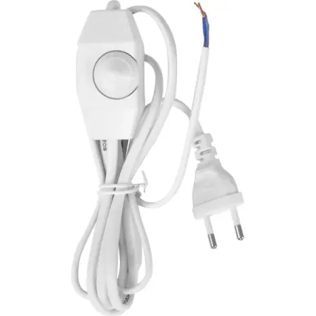 Шнур сетевой с диммером цвет белый 2 м kymison шнур адаптера питания usb type c 1 8 м для lenovo thinkpad