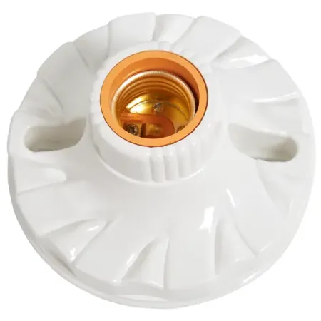 Патрон-стойка пластиковая E27 Oxion прямая цвет белый патрон эра gu5 3 для галогенных ламп