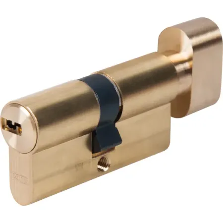 Цилиндр Abus KD6MM Z30/K30, 30x30 мм, ключ/вертушка, цвет золото