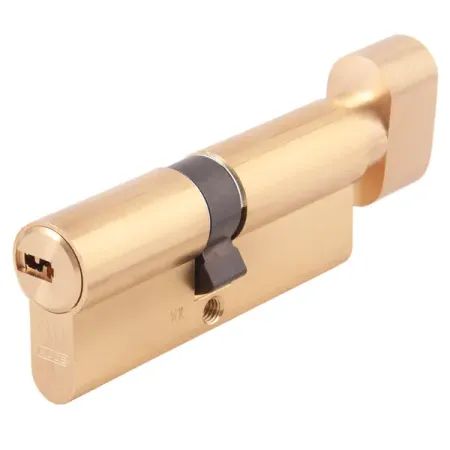 Цилиндр Abus KD6MM Z40/K40, 40x40 мм, ключ/вертушка, цвет золото