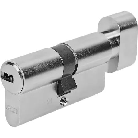 Цилиндр Abus KD6N, 30x30 мм, ключ/вертушка, цвет никель