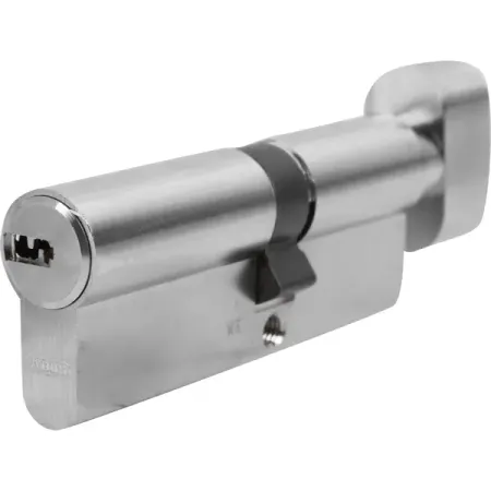 Цилиндр Abus KD6N Z45/K35, 45x35 мм, ключ/вертушка, цвет никель