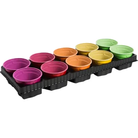 Набор для рассады с подставкой Радуга 10 шт