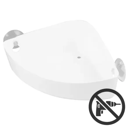 Полка на присосках Berossi Krita угловая цвет белый