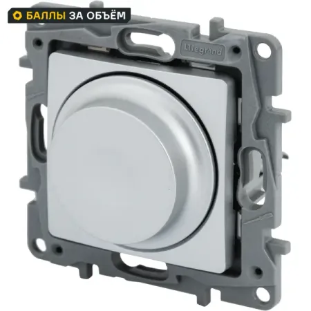 Диммер поворотно-нажимной универсальный LED Legrand Etika 300Вт без нейтрали алюминий veromount skydance triac диммер wi fi