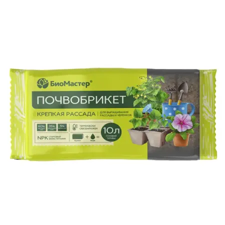 Почвобрикет Крепкая рассада 10 л