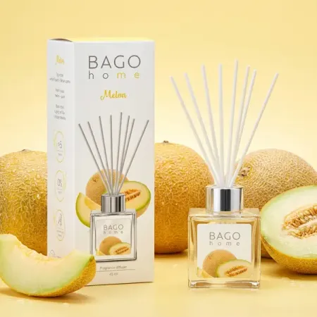 Ароматический диффузор Bago home Дыня 45 мл сахар парфэ с ароматом ванили 60 г