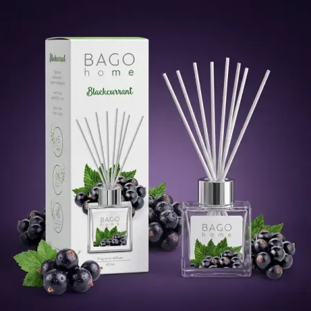 Ароматический диффузор Bago home Чёрная смородина 45 мл сахар парфэ с ароматом ванили 60 г