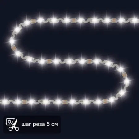 Светодиодная лента для подсветки труднодоступных мест Apeyron SMD2835 12В 6 мм 2м 4.8 Вт/м 60диод/м 400 лм/м 4000 К marshydro fc 4000 evo фитолампа