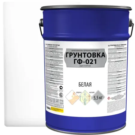 Грунтовка Empils ГФ-021 для металлических и деревянных поверхностей цвет белый 5.5 кг