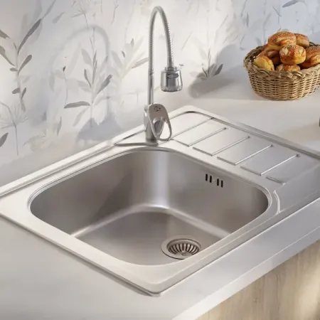 Мойка для кухни врезная с крылом ЕХ-180 65x50 см нержавеющая сталь цвет серебристый