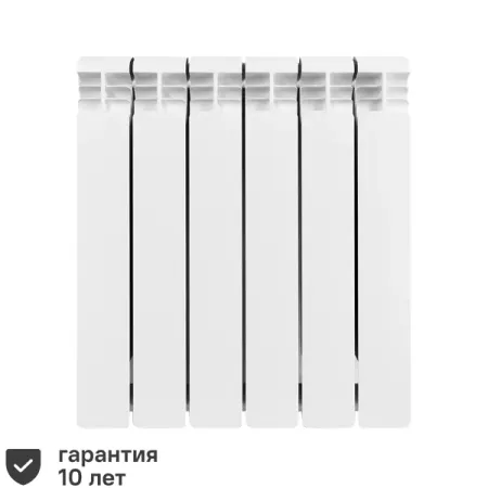 Радиатор секционный Rifar Alum RAL50006 500/90 6 секций боковое подключение алюминий белый радиатор алюминиевый atlant alum 500 8 сек