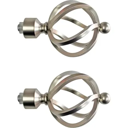 Наконечники Inspire Твист металл 6 см цвет никель 2 шт