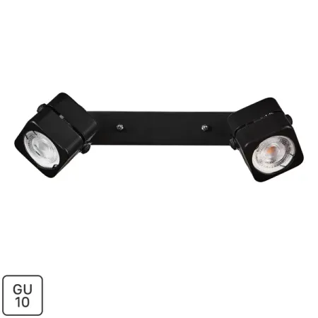 Спот поворотный Misam 2 лампы GU10 2 м² цвет чёрный