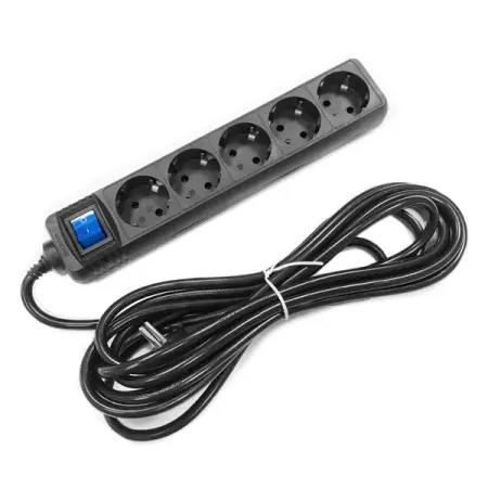 Удлинитель бытовой Skybeam 5 розеток с заземлением 3x1.5 мм 3 м 3500 Вт цвет черный орнамент для танца льва для китайского нового года