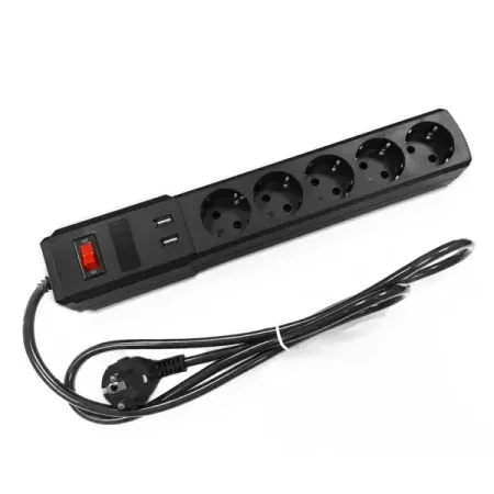 Удлинитель бытовой Skybeam 5 розеток с заземлением 3x1.5 мм 3 м 3500 Вт цвет черный для ремонта мобильных устройств saytl
