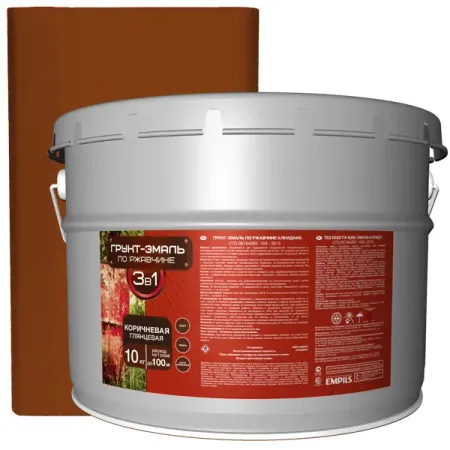 Грунт-эмаль 3 в 1 Empils гладкая цвет коричневый 10 кг