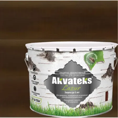 Антисептик защитно-декоративный Akvateks Lazur полуглянцевый палисандр 9 л масло по дереву veres палисандр 1 л