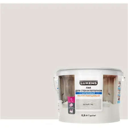 Лак для стен и потолков Luxens акриловый цвет белый полуглянцевый 0.9 л комплексная переработка древесины и древесных материалов справочные материалы