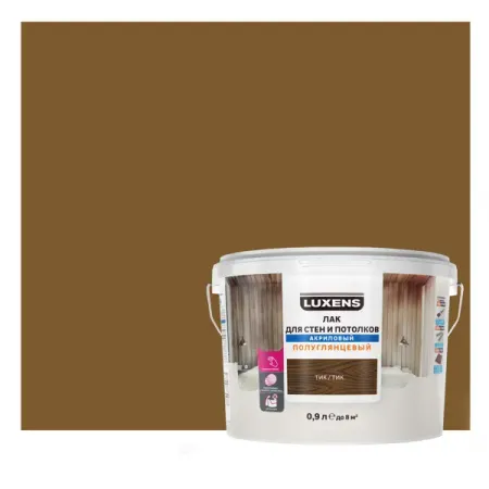 Лак для стен и потолков Luxens акриловый цвет тик полуглянцевый 0.9 л комплексная переработка древесины и древесных материалов справочные материалы