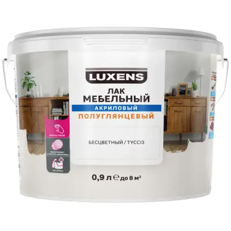 Лак для мебели Luxens акриловый бесцветный полуглянцевый 0.9 л научно методологическая база развития современных методов аудита и контроля учебник