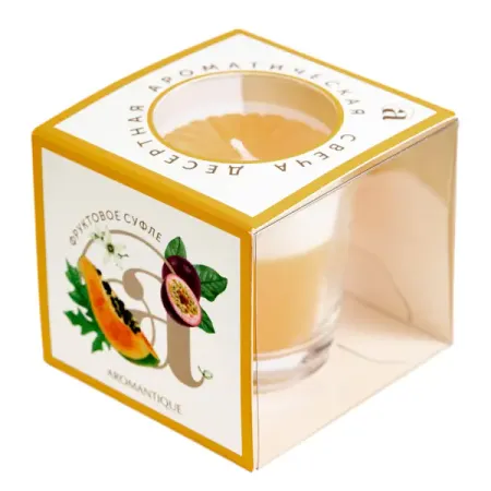 Свеча ароматическая «Фруктовое суфле» 60 гр, цвет жёлтый