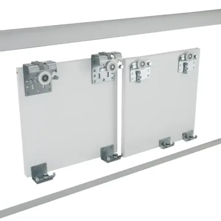 Комплект направляющих для двух дверей Лион металл цвет матовое серебристый